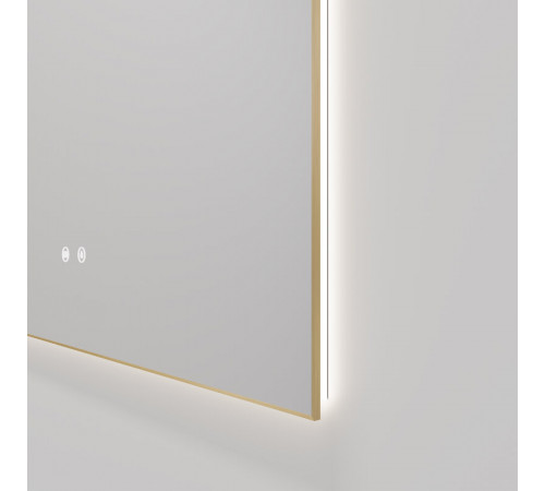 Зеркало Vincea VLM-4F100BG-2, 100 х 80 см, LED-подсветка, с сенсорным выключателем, рама брашированное золото