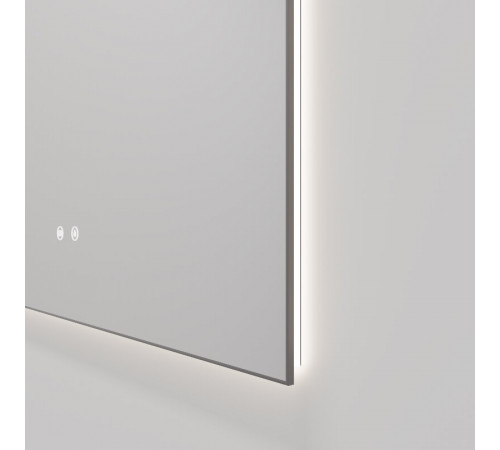 Зеркало Vincea VLM-4F100GM-2, 100 х 80 см, LED-подсветка, с сенсорным выключателем, рама воронёная сталь, gunmetal
