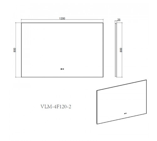 Зеркало Vincea VLM-4F120BG-2, 120 х 80 см, LED-подсветка, с сенсорным выключателем, диммером, рама брашированное золото