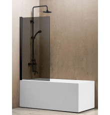 Шторка на ванну Vincea VSB 80 x 140 см распашная, стекло тонированное, черный, VSB-11800CGB