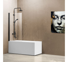 Душевая шторка на ванну Vincea VSB-11800CLB 80 x 140 см, распашная, стекло прозрачное, черный