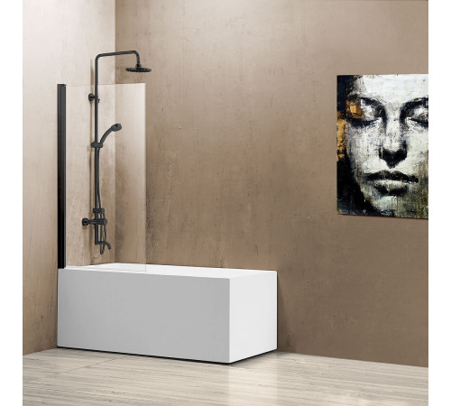 Душевая шторка на ванну Vincea VSB-11800CLB 80 x 140 см, распашная, стекло прозрачное, черный