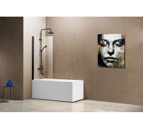 Душевая шторка на ванну Vincea VSB-11800CLB 80 x 140 см, распашная, стекло прозрачное, черный