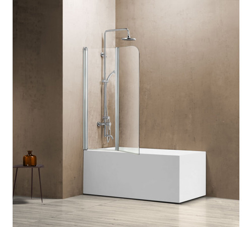 Душевая шторка на ванну Vincea VSB-12114CL 114 x 140 см, складная, стекло прозрачное, хром