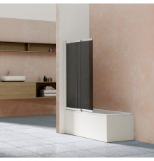Душевая шторка на ванну Vincea 100 x 145 см, стекло тонированное, профиль хром, VSB-1E100CG