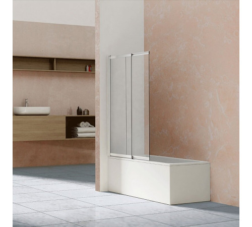 Душевая шторка на ванну Vincea 100 x 145 см, стекло прозрачное, профиль хром, VSB-1E100CL
