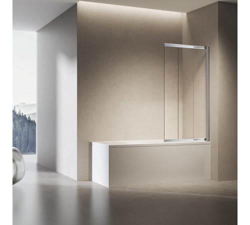 Шторка для ванны Vincea VSB-6E900CL-R/VSB-6E900CL-L, 90 см, стекло прозрачное, профиль хром, левая/правая