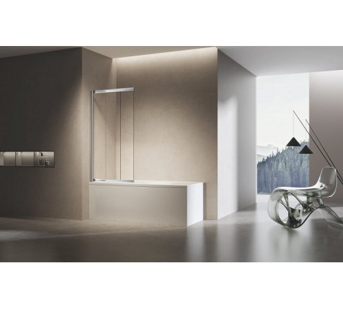 Шторка для ванны Vincea VSB-6E900CL-R/VSB-6E900CL-L, 90 см, стекло прозрачное, профиль хром, левая/правая