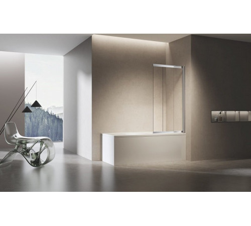 Шторка для ванны Vincea VSB-6E900CL-R/VSB-6E900CL-L, 90 см, стекло прозрачное, профиль хром, левая/правая