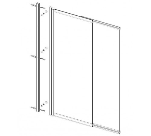 Шторка для ванны Vincea VSB-6E900CL-R/VSB-6E900CL-L, 90 см, стекло прозрачное, профиль хром, левая/правая
