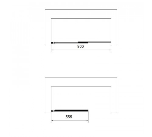 Шторка для ванны Vincea VSB-6E900CLB-R/VSB-6E900CLB-L, 90 см, стекло прозрачное, профиль черный, левая/правая