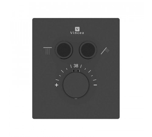 Душевая система Vincea VSFW-321MT1MB, термостатическая, цвет черный матовый