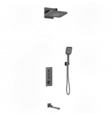 Душевая система Vincea Inspire VSFW-433TI4GM, термостатическая, воронёная сталь, gunmetal