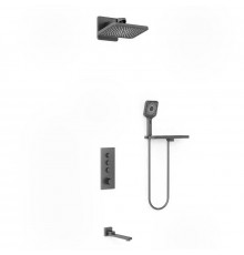 Душевая система Vincea Inspire VSFW-433TI4RGM, термостатическая, воронёная сталь, gunmetal