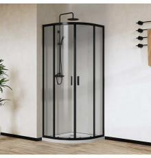 Душевой уголок Vincea City, 90 x 90 см, стекло прозрачное, профиль черный, VSQ-5CT900CLB