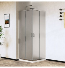 Душевой уголок Vincea City, 80 x 80 см, стекло текстурное, профиль хром, VSS-5CT800MT