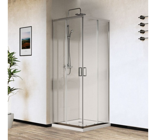 Душевой уголок Vincea City, 100 x 80 см, стекло прозрачное, профиль хром, VSS-5CT8010CL