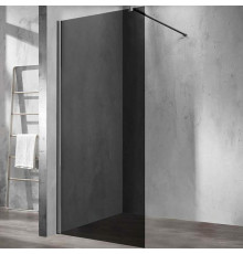 Душевая стенка Vincea Walk-In 100 см со свободным входом, стекло тонированное, профиль воронёная сталь, gunmetal, VSW-1H100CGGM