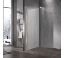 Душевая стенка Vincea Walk-In, со свободным входом, 100 см, стекло прозрачное, профиль матовое золото, VSW-1H100CLG