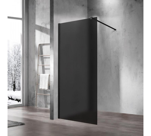 Душевая стенка Vincea Walk-In VSW-1H100GFB, 100 см, стекло матовое тонированное, профиль черный матовый