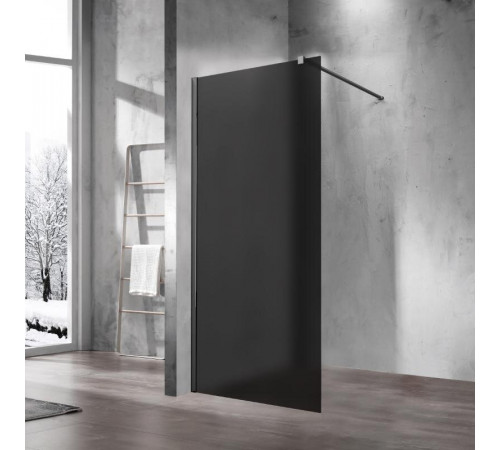 Душевая стенка Vincea Walk-In VSW-1H100GFGM, 100 см, стекло матовое тонированное, профиль вороненая сталь