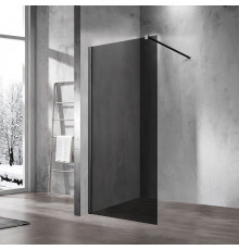 Душевая стенка Vincea Walk In 120 см, стекло тонированное, профиль чёрный матовый, VSW-1H120CGB
