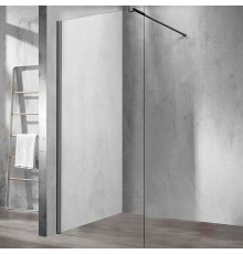Душевая стенка Vincea Walk-In 120 см со свободным входом, стекло прозрачное, профиль воронёная сталь, gunmetal, VSW-1H120CLGM