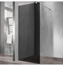 Душевая стенка Vincea Walk-In 80 см со свободным входом, стекло тонированное, профиль воронёная сталь, gunmetal, VSW-1H800CGGM