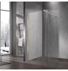 Душевая стенка Vincea Walk-In, со свободным входом, 90 см, стекло прозрачное, профиль матовое золото, VSW-1H900CLG