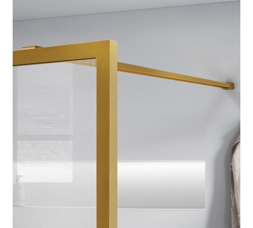 Душевая стенка Vincea Walk-In, 120 см, стекло прозрачное/рифленое, профиль брашированное золото, VSW-1HC120CFBG