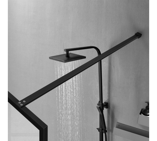 Душевая стенка Vincea Walk-In, 80 см, стекло прозрачное/рифленое, профиль черный матовый, VSW-1HC800CFB