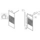 Душевая стенка Vincea Walk-In, 80 см, стекло прозрачное/рифленое, профиль воронёная сталь, gunmetal, VSW-1HC800CFGM