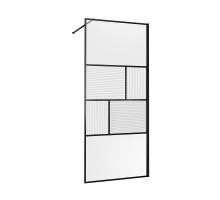 Душевая стенка Vincea Walk-In, 90 см, стекло прозрачное/рифленое, профиль черный матовый, VSW-1HC900CFB