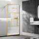 Душевая стенка Vincea Walk-In, 90 см, стекло прозрачное/рифленое, профиль брашированное золото, VSW-1HC900CFBG