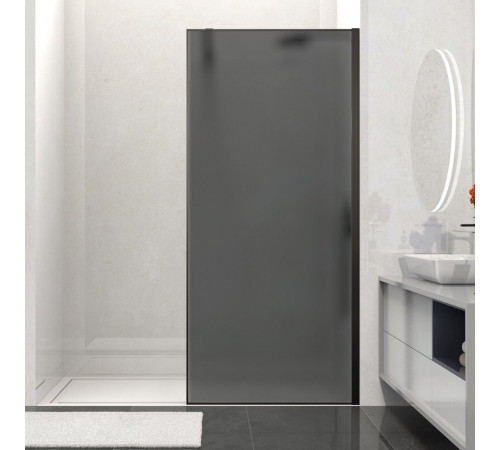 Душевая стенка Vincea Walk In VSW-1HS100GFB, 100 см, стекло матовое тонированное, профиль черный матовый