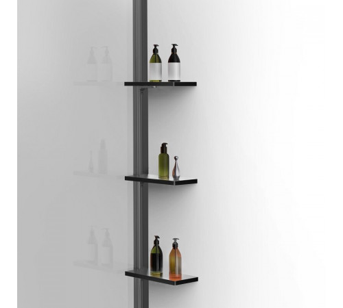Душевая стенка Vincea Walk-In VSW-1HWS600CLGM, 60 см со свободным входом, стекло прозрачное, профиль вороненая сталь