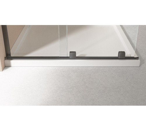 Душевая стенка Vincea Walk In VSW-4WSL120CLGM-L/VSW-4WSL120CLGM-R, 120 см, стекло прозрачное, профиль вороненая сталь, левая/правая