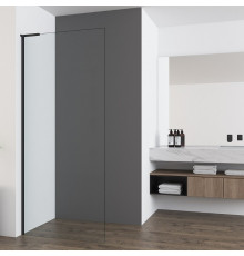 Душевая стенка Vincea Walk In VSW-7HA800CLB, 80 см со свободным входом, стекло прозрачное, профиль черный