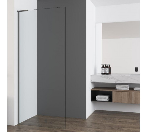 Душевая стенка Vincea Walk In VSW-7HA900CLGM, 90 см, стекло прозрачное, профиль вороненая сталь