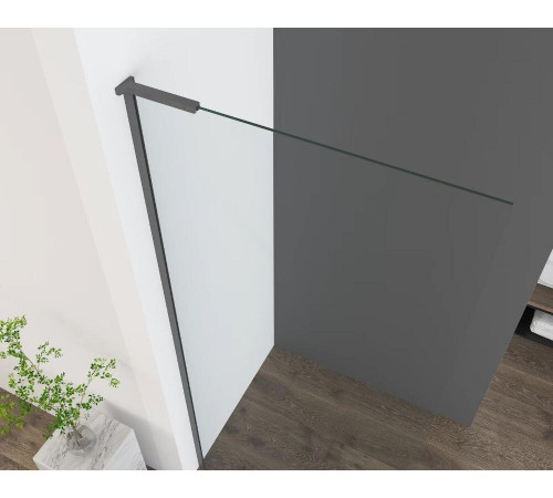 Душевая стенка Vincea Walk In VSW-7HA900CLGM, 90 см, стекло прозрачное, профиль вороненая сталь