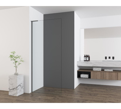 Душевая стенка Vincea Walk In VSW-7HA900CLGM, 90 см, стекло прозрачное, профиль вороненая сталь
