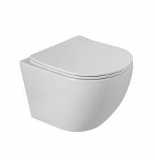 Унитаз подвесной безободковый с сиденьем и смывом TORNADO BelBagno SFERA-TOR BB046CH-TOR/SC